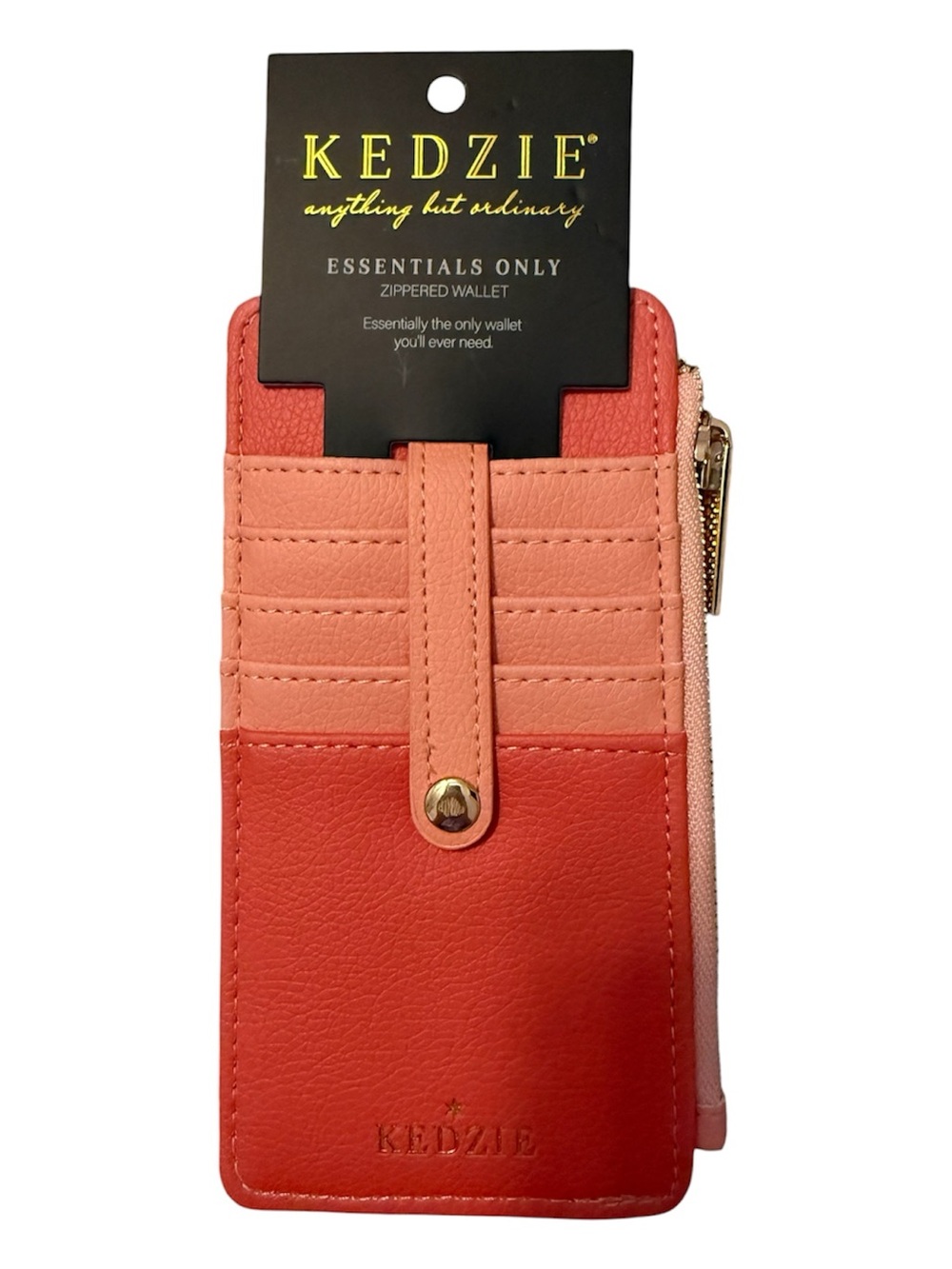 Kedzie Coral Two-Tone Zippered Wallet